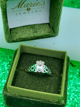 Load image into Gallery viewer, Irish Claddagh Ring - 14K White Gold