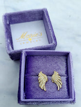 Load image into Gallery viewer, Angel Wing Stud Earrings - Gold Plated Sterling Silver