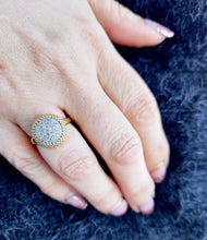 Load image into Gallery viewer, Diamond Pave Cluster Sunflower Ring - 14K Gold