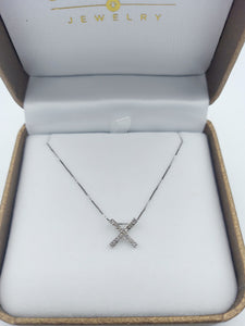 Diamond X or Cross - 14K White Gold