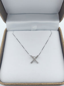 Diamond X or Cross - 14K White Gold