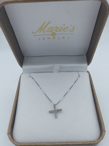 Diamond X or Cross - 14K White Gold