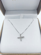 Load image into Gallery viewer, Diamond X or Cross - 14K White Gold