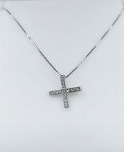 Load image into Gallery viewer, Diamond X or Cross - 14K White Gold