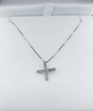 Load image into Gallery viewer, Diamond X or Cross - 14K White Gold