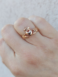 Irish Claddagh Ring -14K Rose Gold