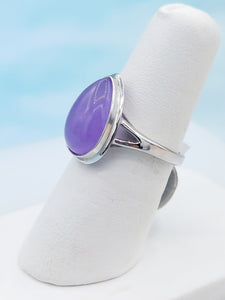 Purple Jade Ring - Sterling Silver