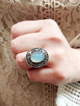 Load image into Gallery viewer, Blue Chalcedony Sterling Silver Ring