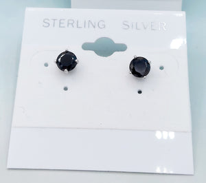 Onyx Studs - Sterling Silver