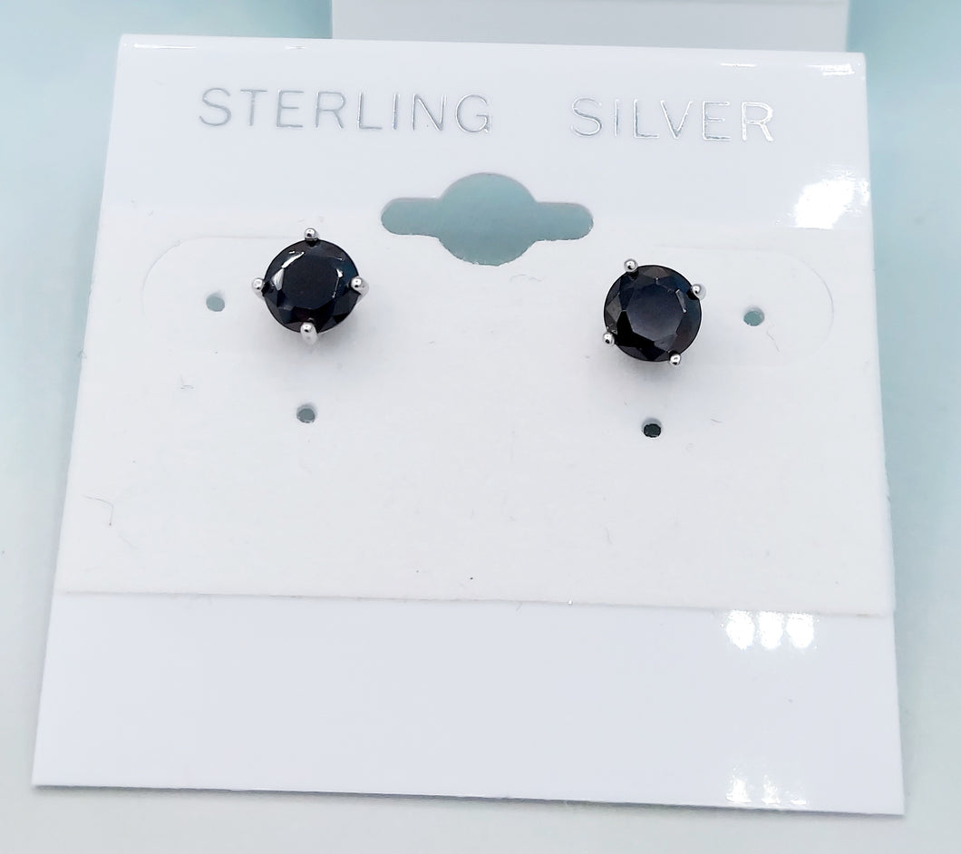 Onyx Studs - Sterling Silver