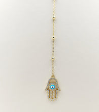 Load image into Gallery viewer, Rosary Hamsa Necklace