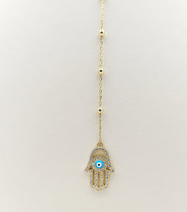 Rosary Hamsa Necklace