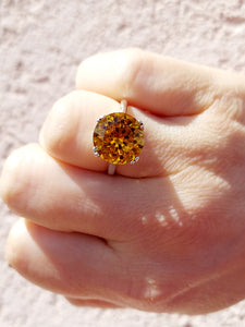 Statement Citrine Ring - Sterling Silver