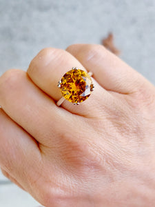 Statement Citrine Ring - Sterling Silver