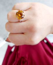 Load image into Gallery viewer, Statement Citrine Ring - Sterling Silver