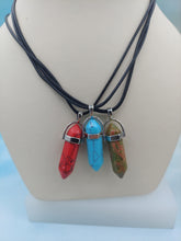 Load image into Gallery viewer, Crystal Healing Necklace - Black Cord