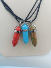 Load image into Gallery viewer, Crystal Healing Necklace - Black Cord