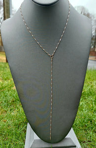 Two Tone Y Chain - Sterling Silver & Rose