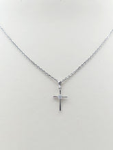 Load image into Gallery viewer, Diamond Cross &amp; Chain - 14K White Gold