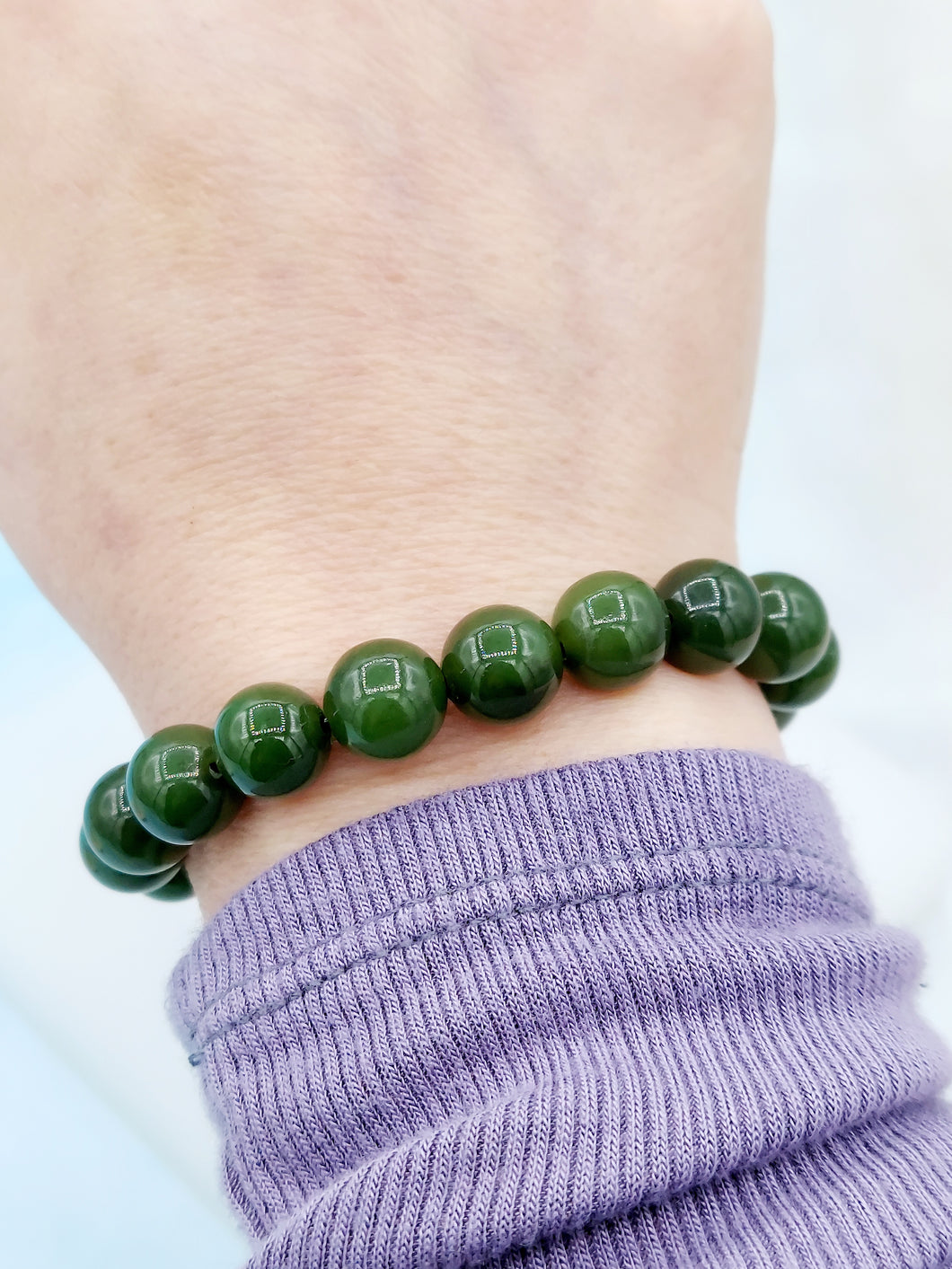 Green Jade Stretch Bracelet