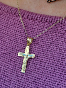 Gold Crucifix Necklace - 14K