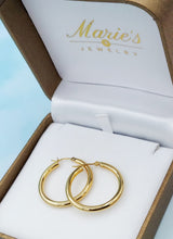 Load image into Gallery viewer, 1” Polished Hoops - 14K Yellow Gold