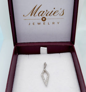 Diamond Kite Pendant & Chain - 14K White Gold