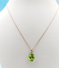 Load image into Gallery viewer, Peridot Rose Gold Necklace - 14K Rose Gold