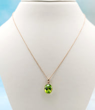 Load image into Gallery viewer, Peridot Rose Gold Necklace - 14K Rose Gold