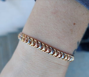 Tri Gold Link Bracelet - 14K Gold