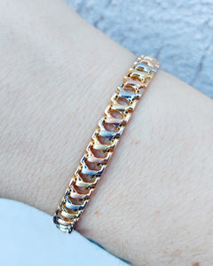 Tri Gold Link Bracelet - 14K Gold