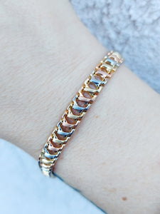 Tri Gold Link Bracelet - 14K Gold