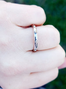 Rosary Style Ring - Sterling Silver