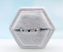 Load image into Gallery viewer, Alexandrite and Diamond Band - 14K White Gold