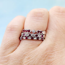Load image into Gallery viewer, Ruby and Diamond Band - 14K White Gold