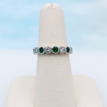 Load image into Gallery viewer, Viv &amp; G Emerald and Diamond Band - 14K White Gold