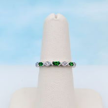 Load image into Gallery viewer, Tsavorite &amp; Diamond Ring- 14K White Gold