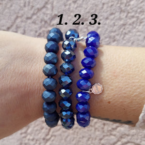 Chunky Blue Liza Stretch Bracelet