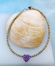 Load image into Gallery viewer, Purple Opal Heart Anklet - Our Whole Heart