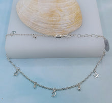 Load image into Gallery viewer, Moon &amp; Star Silver - Anklet