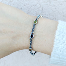 Load image into Gallery viewer, Marcasite and Colored CZ Bracelet - Sterling Silver