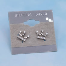 Load image into Gallery viewer, Crown Earrings - Sterling Silver