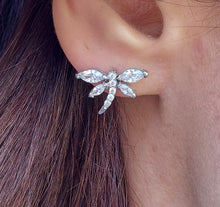 Load image into Gallery viewer, CZ Dragonfly Earrings - Sterling Silver