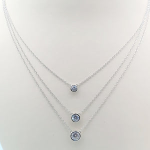 Three Tier Layered Necklace - Sterling Silver