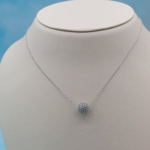 CZ Ball Necklace - Sterling Silver
