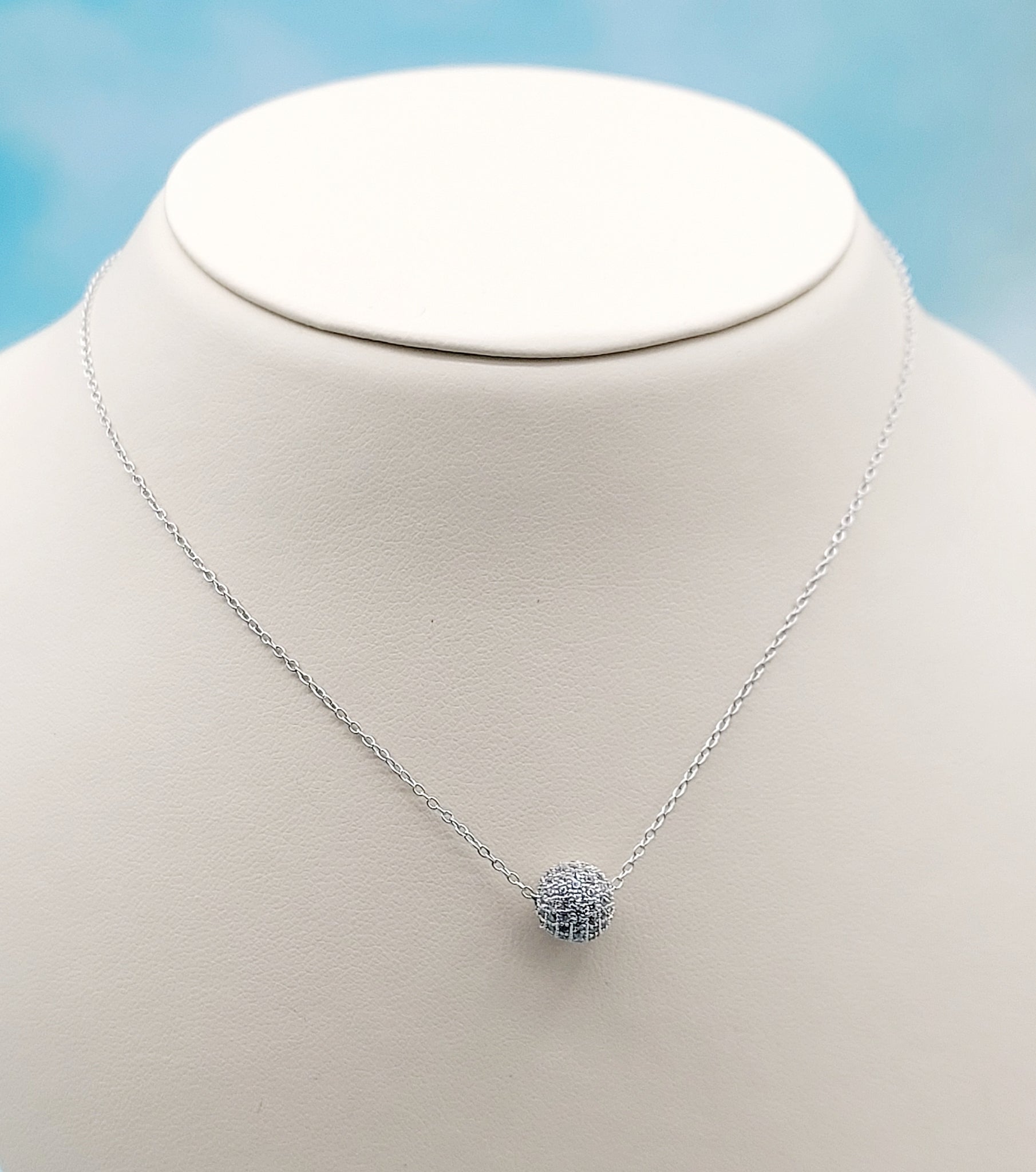 Buy Silver Sterling Necklace With 1 Diamond Ball Bead Minimalist Necklace  Minimalist Choker Silver Choker Balls Necklace Online in India - Etsy