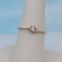 Load image into Gallery viewer, Diamond Heart Promise Ring - 10K Rose Gold