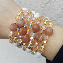 Load image into Gallery viewer, Peach Moonstone &amp; Mother of Pearl Exclusive Bracelet - Limited Edition Stash