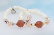 Load image into Gallery viewer, Peach Moonstone &amp; Mother of Pearl Exclusive Bracelet - Limited Edition Stash