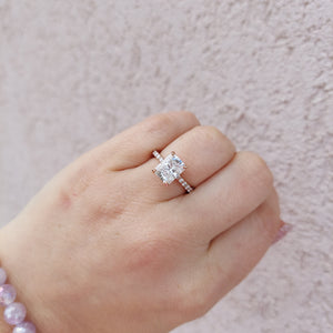 Custom 14K Rose Gold Moissanite Diamond Engagement Ring